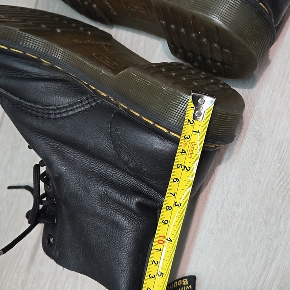 Dr.Martens Women 1460 Black Leather Motp High Top Lace-Up Boots Shoes Sz 8 - Picture 9 of 14